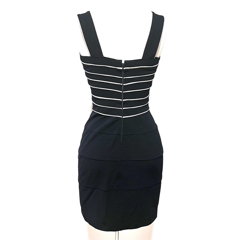 Tadashi Shoji Vintage Bodycon Bandage Cocktail Dress LBD Size Small Y2K USA Made - Picture 2 of 8